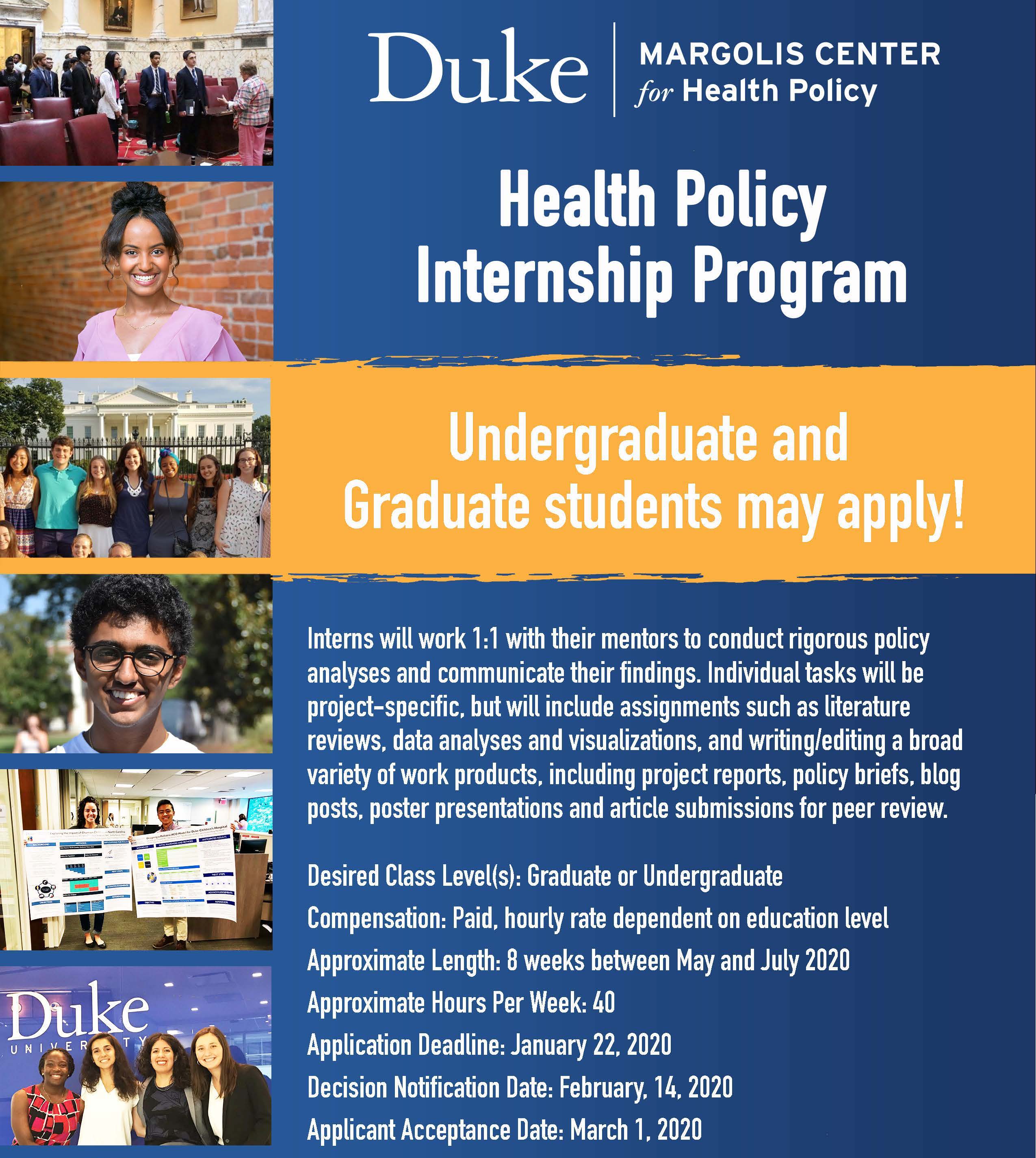 Health Policy Internship Program