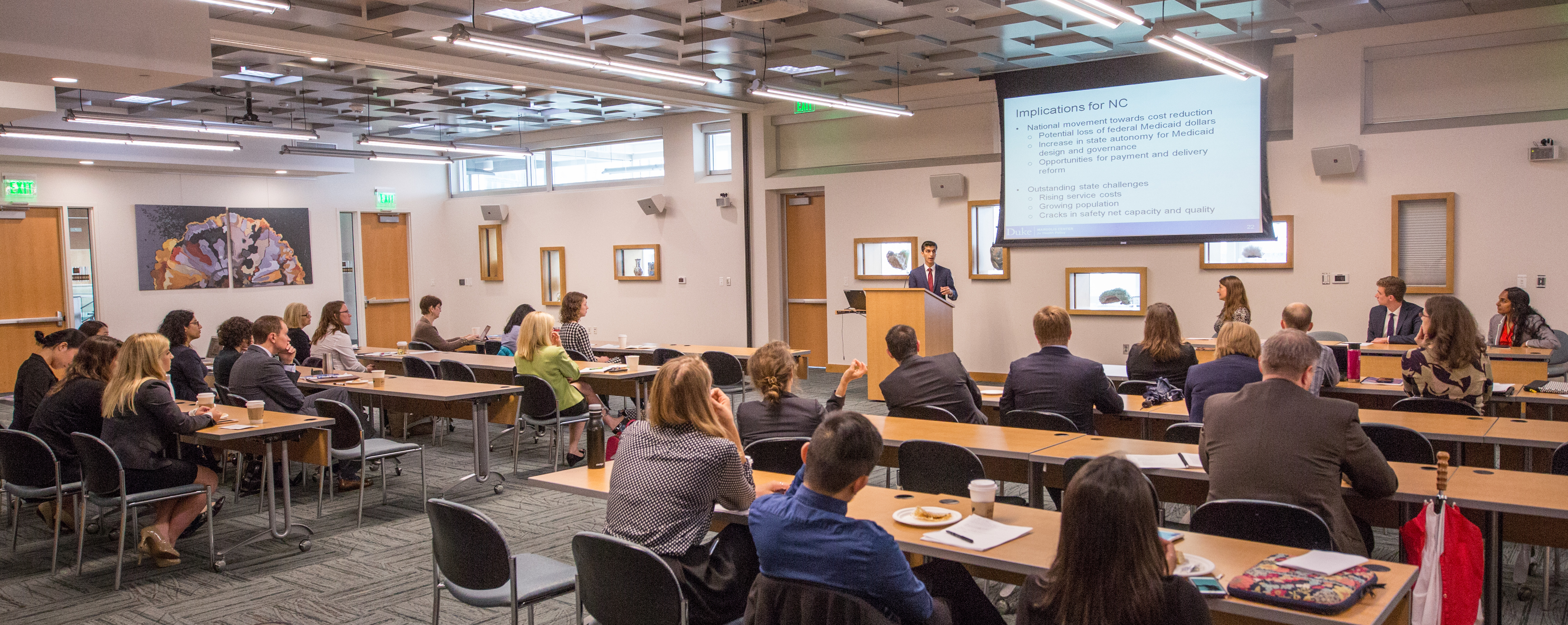 Kushal Kadakia presents to a full house on Medicaid financing options