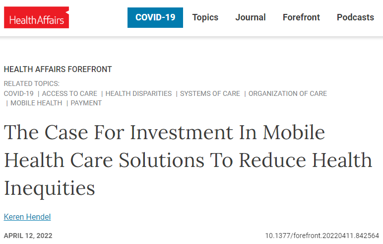 Case for Investing in Mobile Health Care