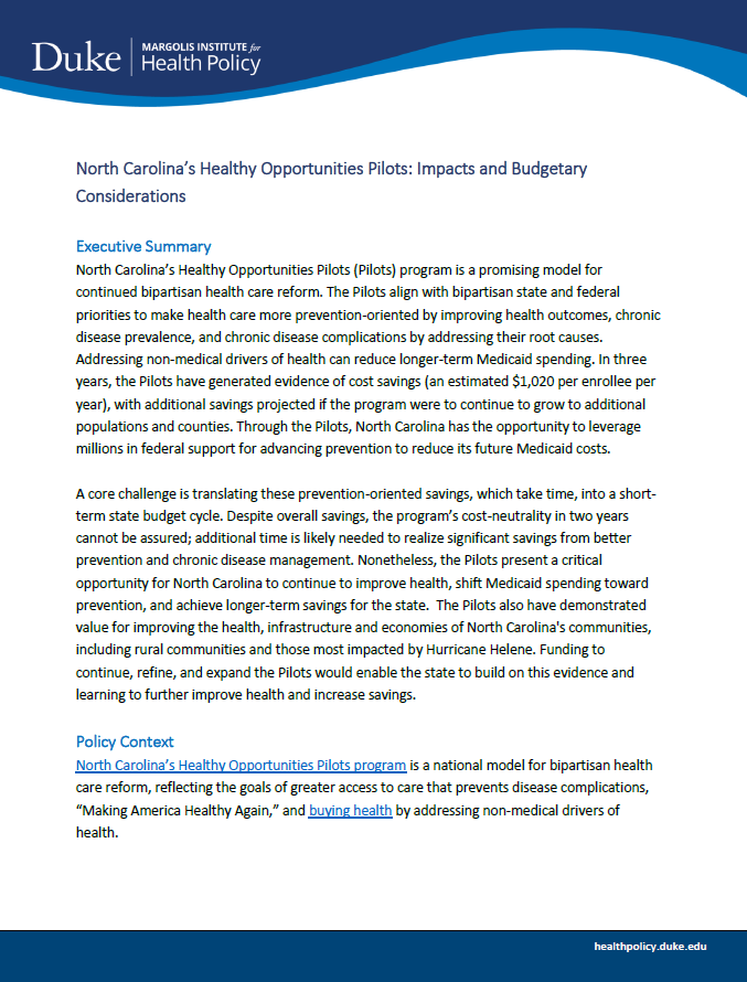 HOP Impacts and Budgetary Considerations first page