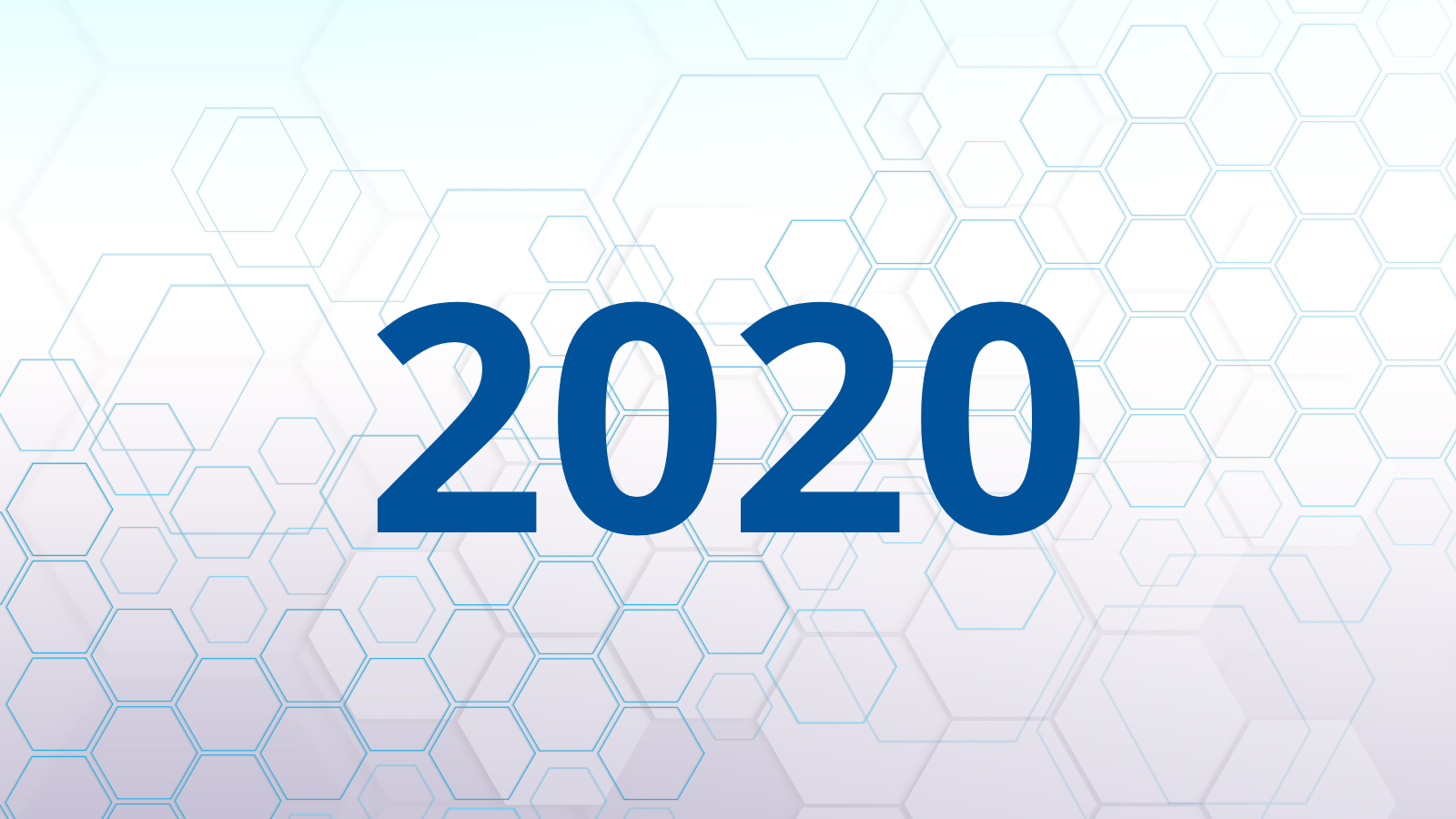 Light grey background with "2020" in dark blue font