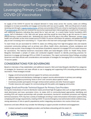 State Strategies for Engaging and Leveraging PCPs as Vaccinator Cover