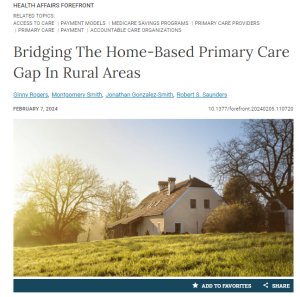 Bridging the Home-Based Primary Care Gap in Rural Areas Cover Page