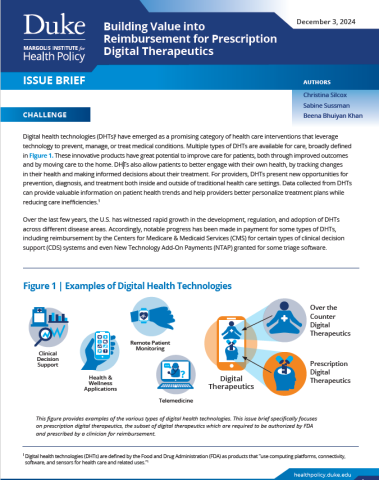 Building Value into Reimbursement for Prescription Digital Therapeutics